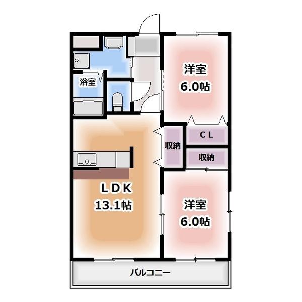 ハイツディオ(2LDK/3階)の間取り写真