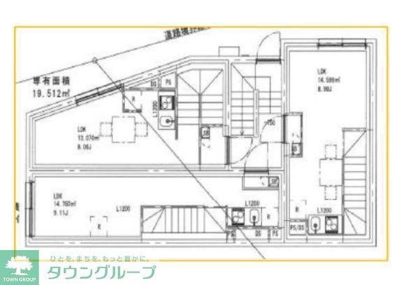 TYPE戸越公園(1LDK/1階)の間取り写真