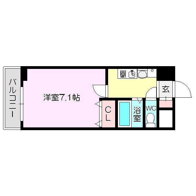 コンセール裕恵(1K/4階)の間取り写真