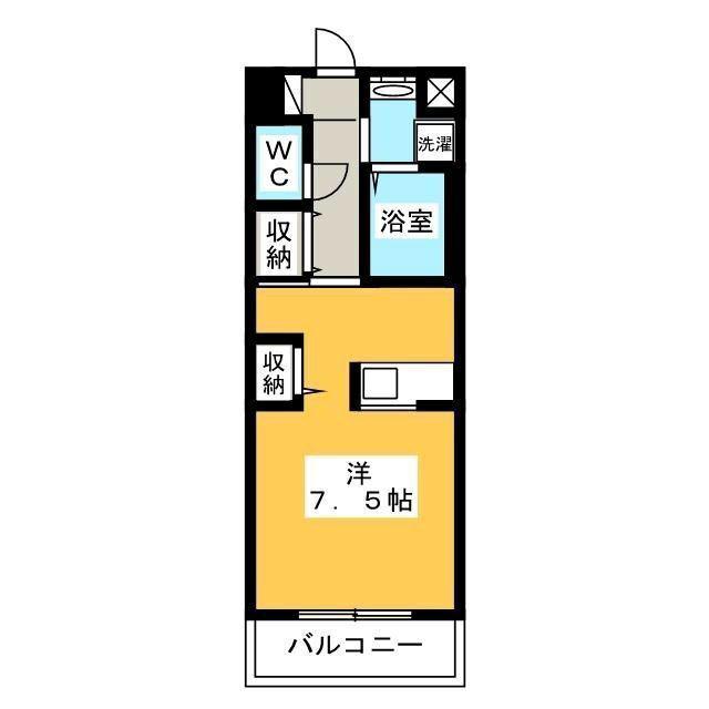 アベニール国立(ワンルーム/1階)の間取り写真