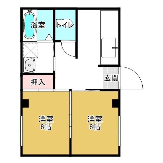 ハイツ園(2K/1階)の間取り写真