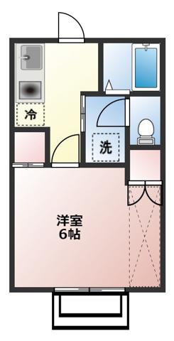 エミネ霞(1K/2階)の間取り写真