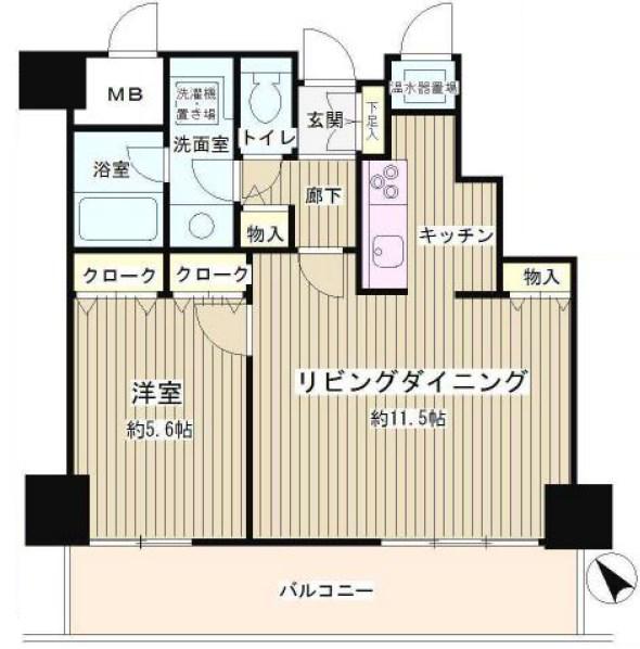 トレステージ目黒(1LDK/4階)の間取り写真