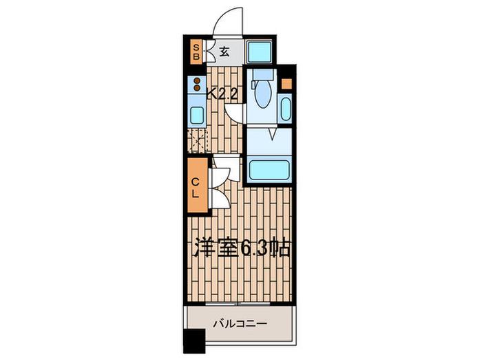 プラウドフラット三軒茶屋(1K/4階)の間取り写真