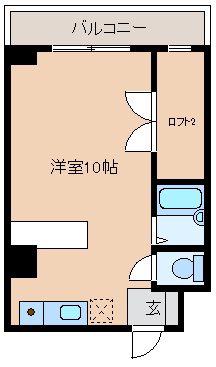 ロフトマンション本城東(ワンルーム/2階)の間取り写真