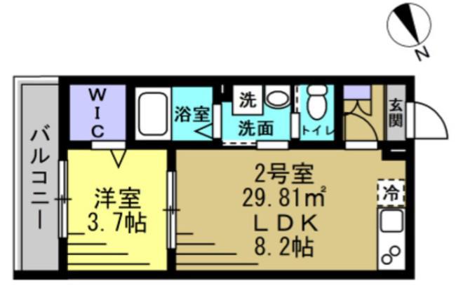 ASJ南流山(1LDK/1階)の間取り写真