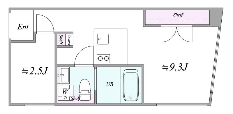 TRIAS432(1LDK/2階)の間取り写真