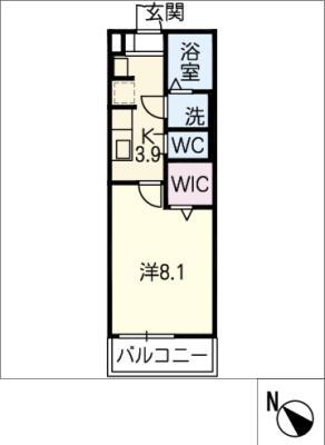 ノアール白須賀(1K/3階)の間取り写真
