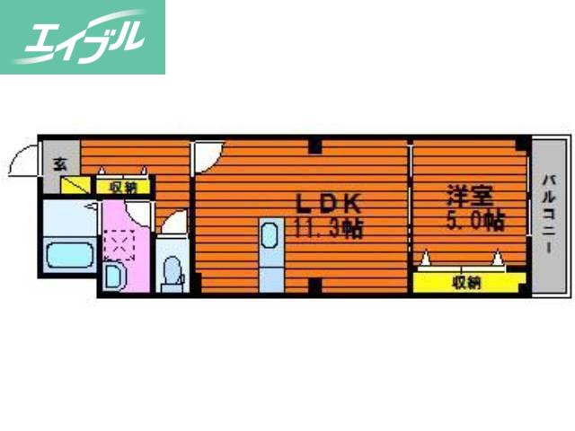 ユーティリティホームI(1LDK/1階)の間取り写真