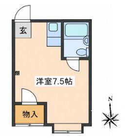 西巣鴨ビル(ワンルーム/5階)の間取り写真