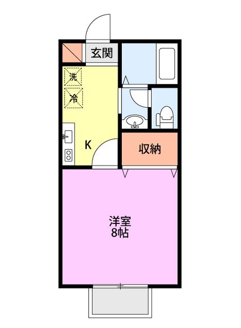 サンパティオあさひ(1K/1階)の間取り写真