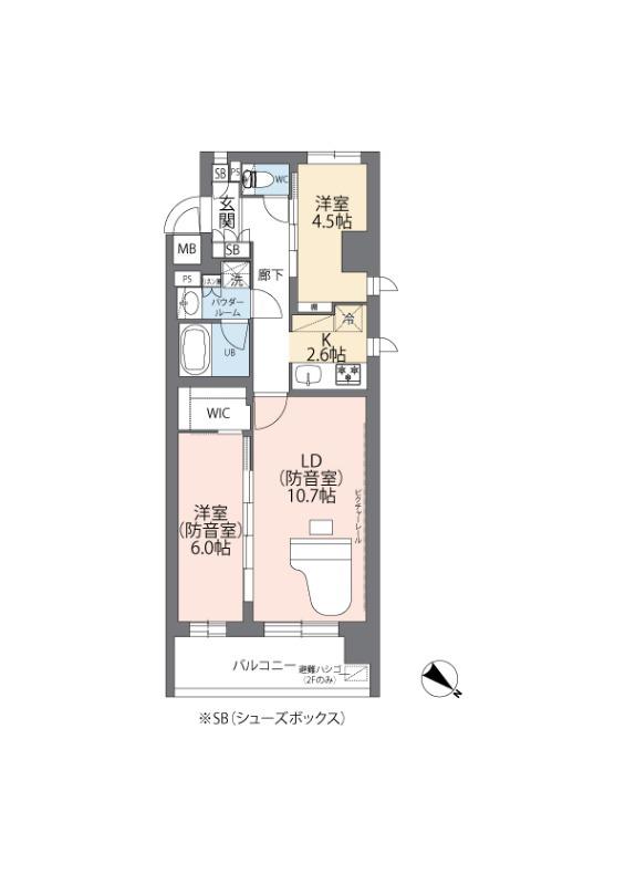 ミュージション朝霞台(2LDK/3階)の間取り写真
