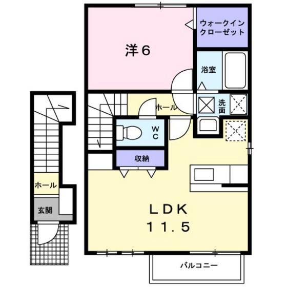 サンリュー07A(1LDK/2階)の間取り写真