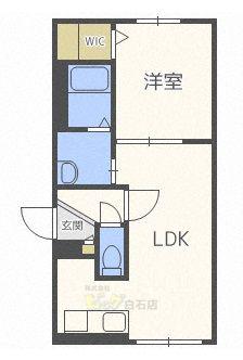 ユヌ スリーズ(1LDK/4階)の間取り写真