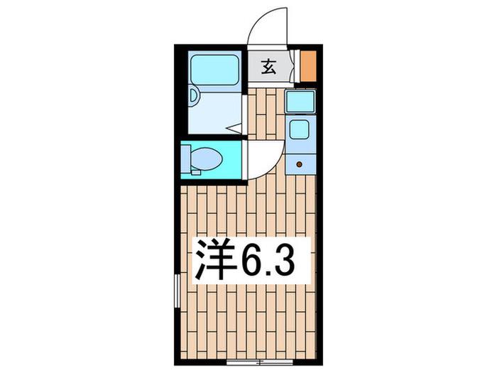 アニエス桜ケ丘(ワンルーム/3階)の間取り写真