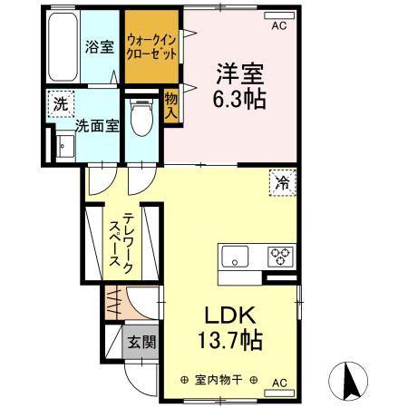 ルミエールすみれ(1LDK/1階)の間取り写真