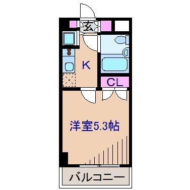 ワコーレ綱島I(1K/3階)の間取り写真