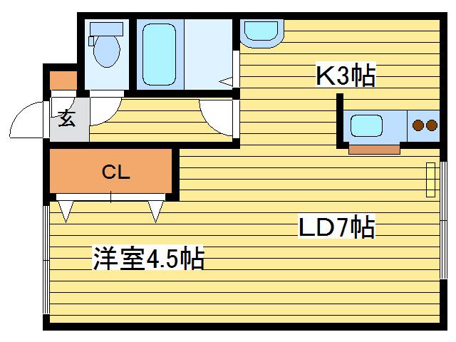ロマリンダ(1LDK/4階)の間取り写真