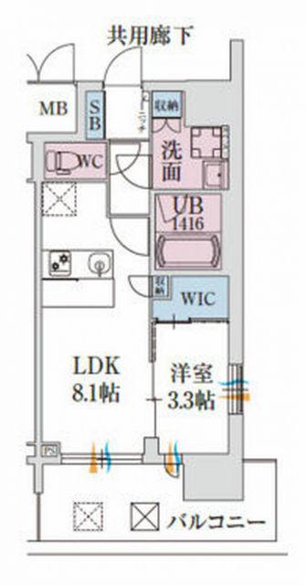 スプランディッド堺東DUE(1LDK/9階)の間取り写真