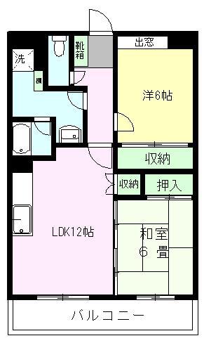 アクレア楡木C(2LDK/1階)の間取り写真