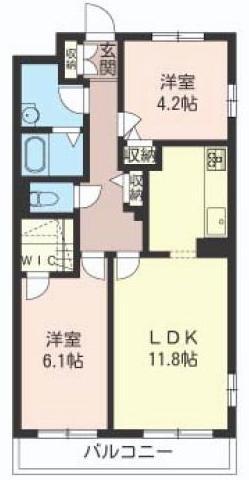 ベルエポック(2LDK/2階)の間取り写真