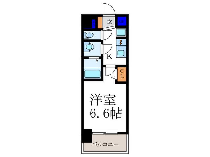 ファステート京都西院パール(1K/4階)の間取り写真