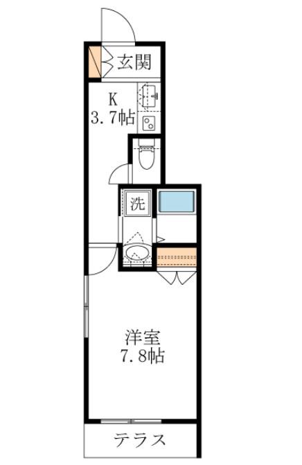 MAISON DE CHOUCHOU(1K/1階)の間取り写真