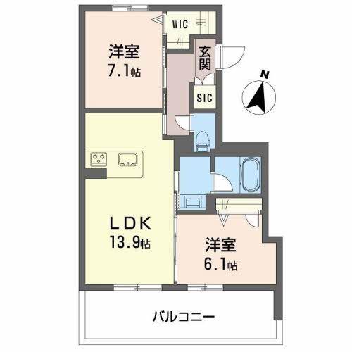カーサレジオ共和(2LDK/1階)の間取り写真