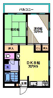 マーバラス東嶺(2DK/3階)の間取り写真