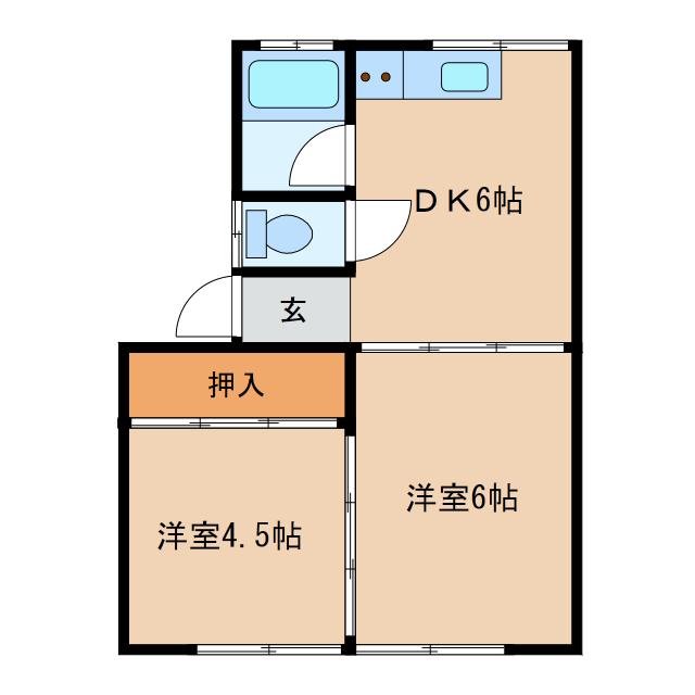 フジマンションB(2DK/2階)の間取り写真