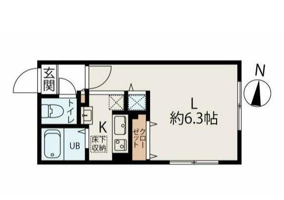 MODULOR氷川台(1K/3階)の間取り写真