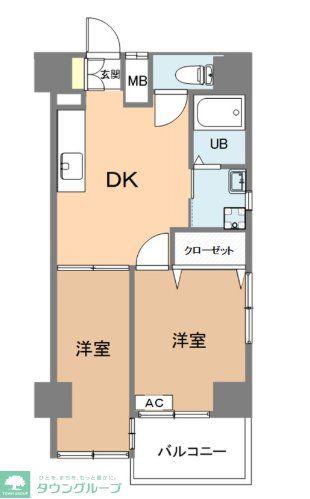 KOB5(2DK/3階)の間取り写真