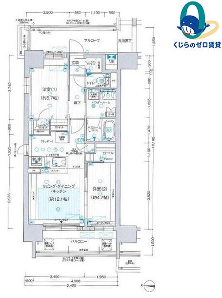 プレサンスレイズ桜山イースト(2LDK/8階)の間取り写真