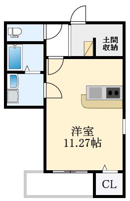 FSTYLE狭山・池尻中1号館(ワンルーム/1階)の間取り写真