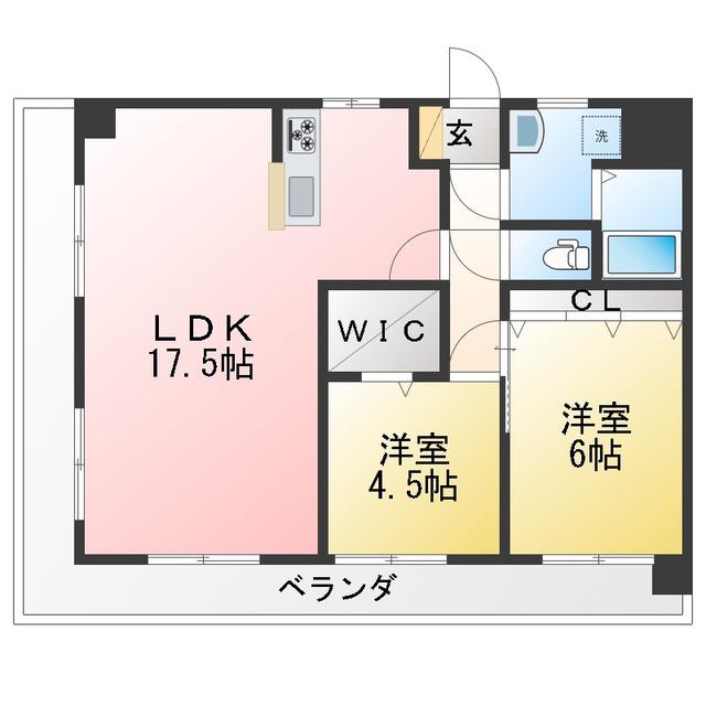 ノーヴァ・フレア(2LDK/2階)の間取り写真