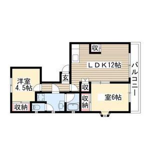 共栄ハイツ(2LDK/3階)の間取り写真