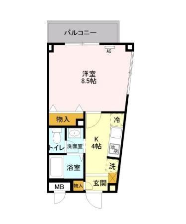 キャナルパーク(1K/3階)の間取り写真