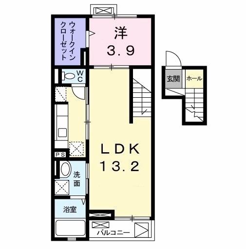 SUNNY SIDE(1LDK/4階)の間取り写真