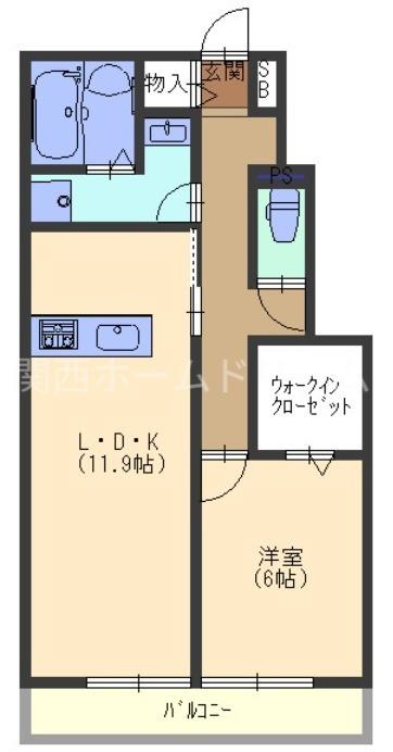 フォンティーヌ(1LDK/1階)の間取り写真