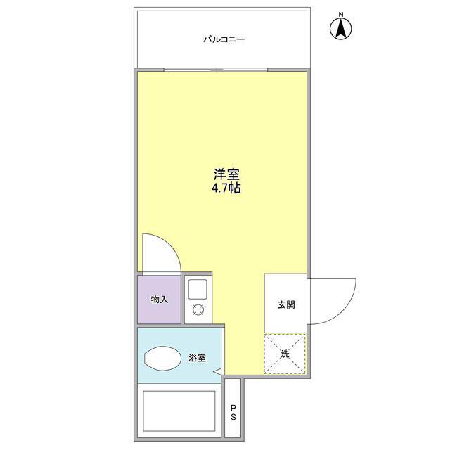 グランビュー元住吉(ワンルーム/2階)の間取り写真