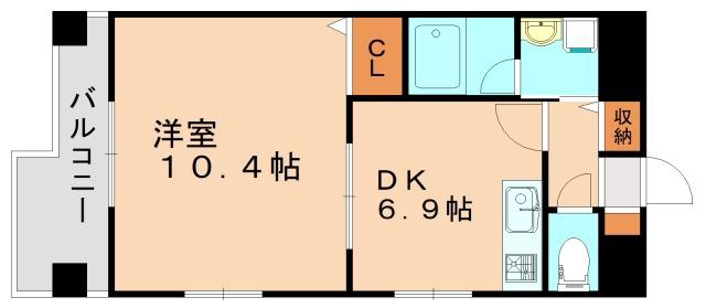 クレイン向野(1DK/5階)の間取り写真
