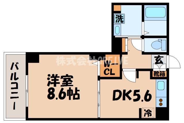 KDXレジデンス(1DK/4階)の間取り写真