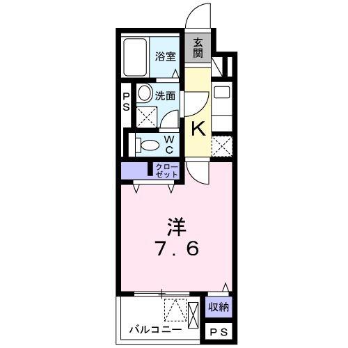 フォレストガーデン小門町(1K/2階)の間取り写真
