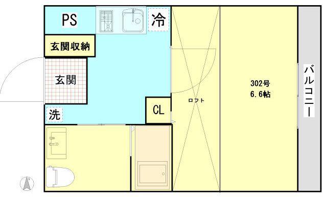 住まいる中野本町(1K/3階)の間取り写真