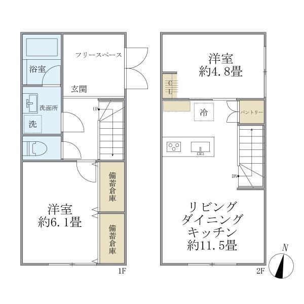 フォルモント(2LDK/1階)の間取り写真