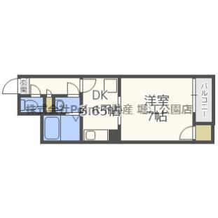 ブレスコート新金岡III(1K/2階)の間取り写真