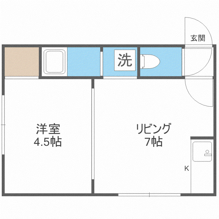 アムクレスト242-I(1DK/3階)の間取り写真