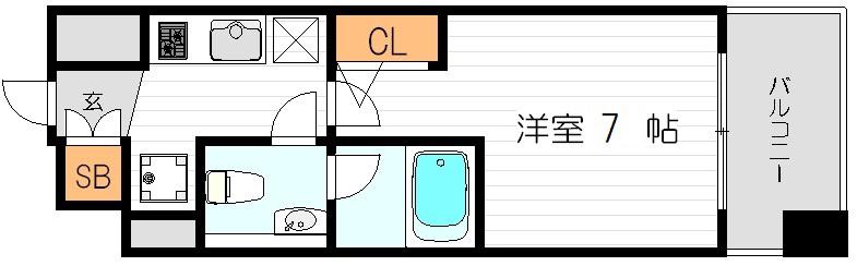クレストフォルム大阪天満橋(1K/11階)の間取り写真