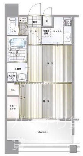 エンクレスト中呉服(2K/11階)の間取り写真