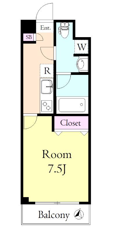 コンフォート弐番館(1K/2階)の間取り写真